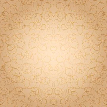 Curls on light brown background with gradient - vector Illustrazione stock
