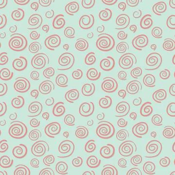 Curls seamless vector pattern in old-fashioned style Stock Illustration