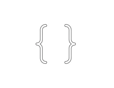 Curly brace, bracket line icon. Vector illustration. Stock Illustration