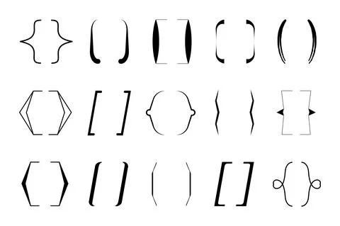 Curly brace set vector. Text brackets collection for messages, quotas. Stock Illustration