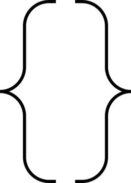 Curly braces, double symmetric brackets. Vector Typography symbols pair Stock Illustration