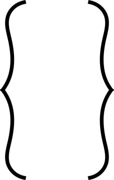 Curly braces, double symmetric brackets. Vector Typography symbols pair Stock Illustration