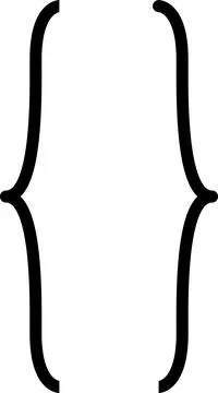 Curly braces, double symmetric brackets. Vector Typography symbols pair Stock Illustration