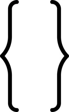 Curly braces, double symmetric brackets. Vector Typography symbols pair Stock Illustration
