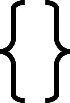 Curly braces, double symmetric brackets. Vector Typography symbols pair Stock Illustration