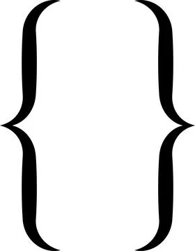 Curly braces, double symmetric brackets. Vector Typography symbols pair 库存插图