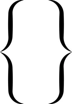 Curly braces, double symmetric brackets. Vector Typography symbols pair Stock Illustration