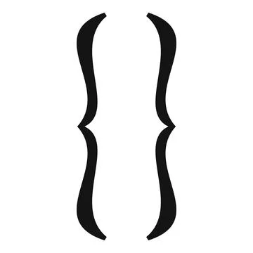 Curly braces showing programming language syntax Stock Illustration