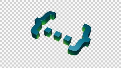 Curly braces tilted 3D rendering isolated on transparent background Stock Illustration