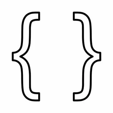 Curly bracket icon Stock Illustration