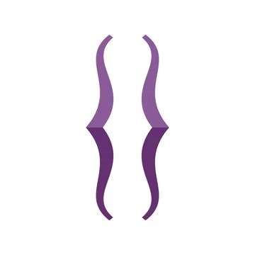 Curly brackets creating a symmetrical and elegant design with purple gradient 库存插图