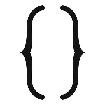 Curly brackets enclosing empty space, programming and coding concept イラスト素材