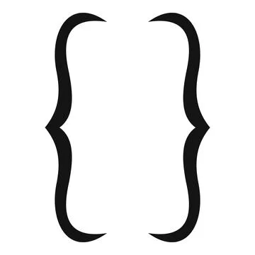 Curly brackets enclosing empty space, suggesting programming and coding con.. Stock-Illustration