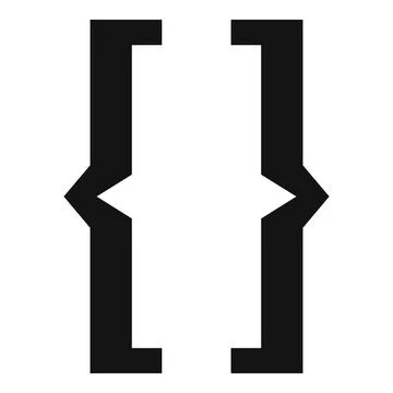 Curly brackets enclosing empty space representing programming and coding Stock-Illustration