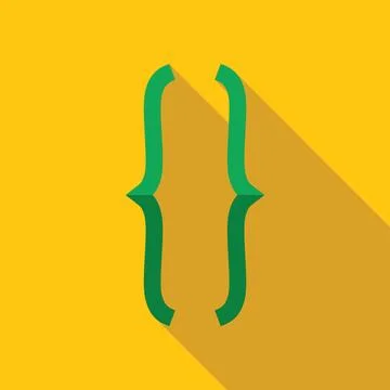 Curly brackets programming code syntax symbol on yellow background Stockillustratie