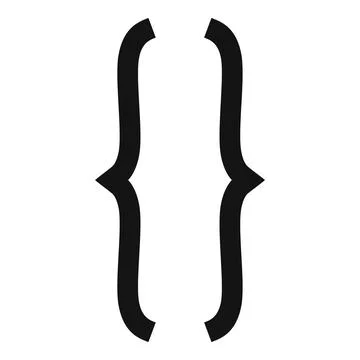 Curly brackets representing code block in programming Illustrazione stock