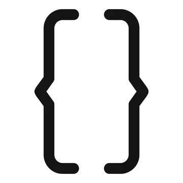Curly brackets representing code block in programming Illustration
