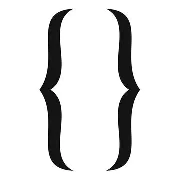 Curly brackets representing code block in programming languages Illustrazione stock