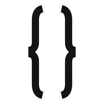 Curly brackets representing code block in programming Illustration