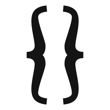 Curly brackets representing coding and programming languages Illustrazione stock