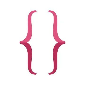 Curly brackets representing coding and programming languages Stock Illustration