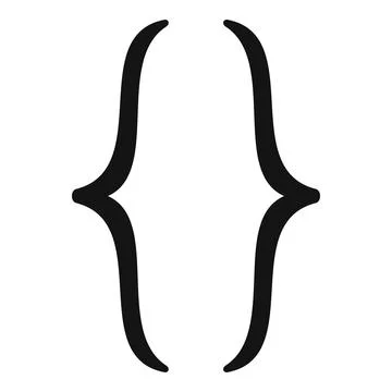 Curly brackets representing programming and coding Stockillustratie