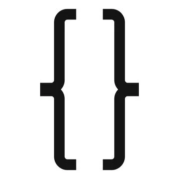 Curly brackets representing programming and coding Stock Illustration