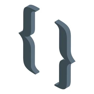 Curly brackets representing programming language code script Illustration