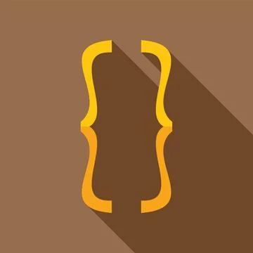 Curly brackets symbol casting long shadow on brown background Stock Illustration