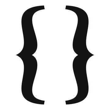 Curly brackets symbol representing code block in programming Ilustração Stock