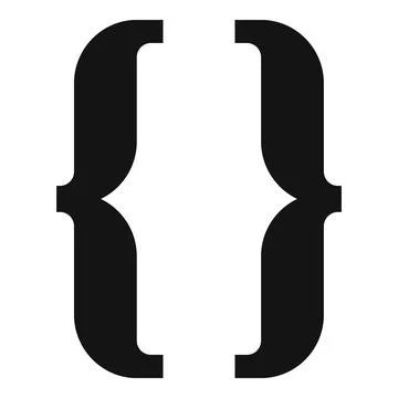 Curly brackets symbol representing code block or set notation Stock-Illustration