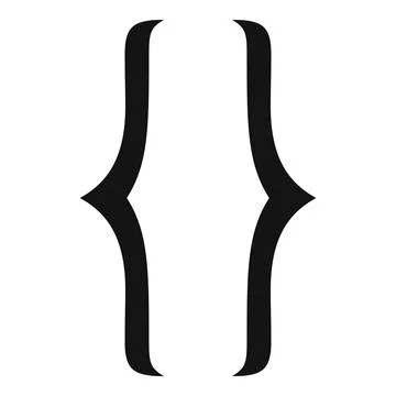 Curly brackets symbol representing code block in programming Stockillustratie