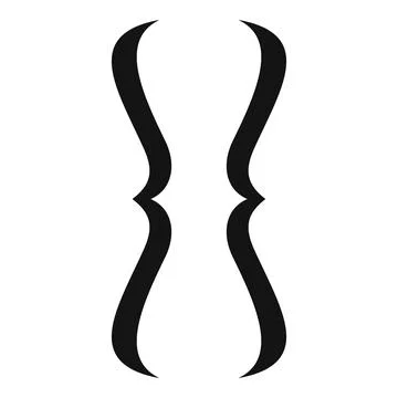 Curly brackets symbol representing code block or set notation Stock-Illustration