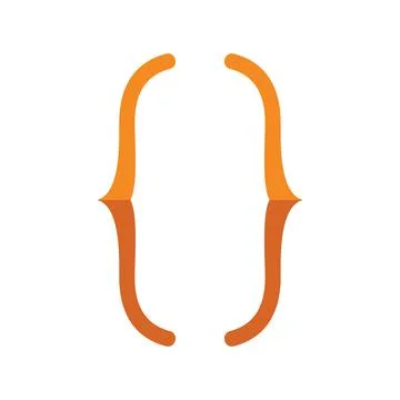 Curly brackets symbol representing programming and coding Stockillustratie