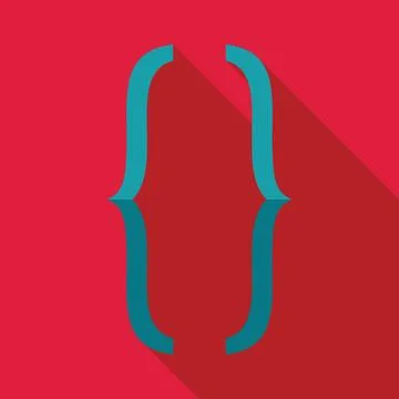 Curly brackets symbol representing programming and coding on red background イラスト素材