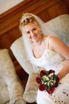 Curly bride Stock Photos