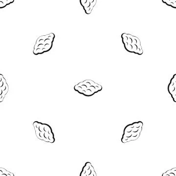 Curly cloud pattern seamless black Stock Illustration