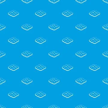 Curly cloud pattern seamless blue Stock Illustration