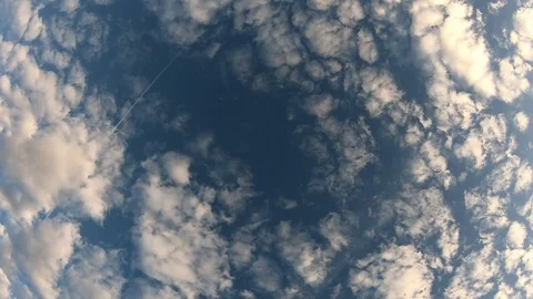Curly clouds slowly go in the sky in a sunny day in autumn in Munich, Germany Stock Footage 119772514