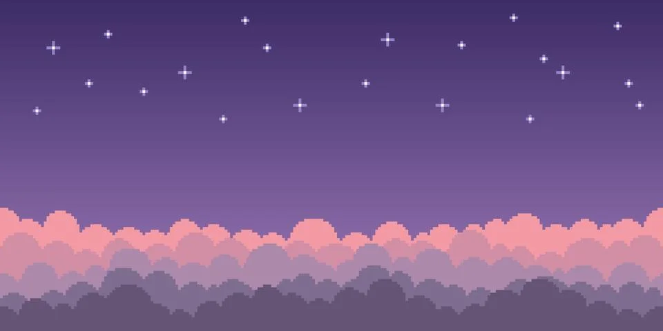 Curly clouds in the starry sky Illustrazione stock