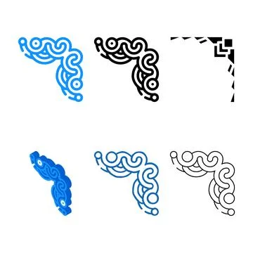 Curly corner color icon vector variety flat 스톡 일러스트