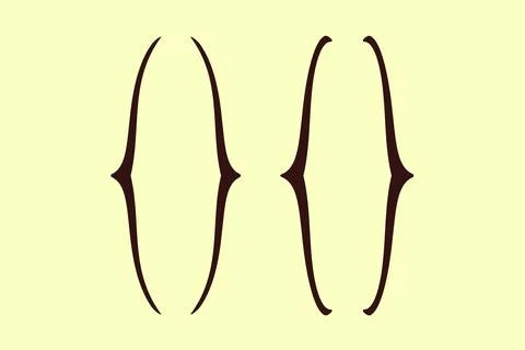 Curly double bracket parenthesis vector. Shape icon for text. Typographic Stock Illustration