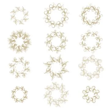 Curly frame set isolated Stock Illustration