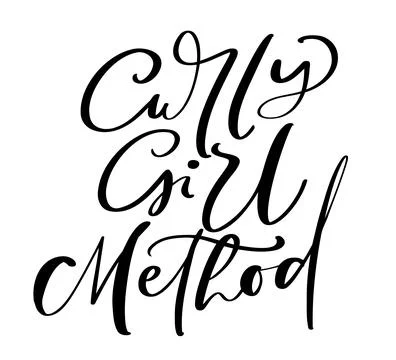 Curly Girl Method vector calligraphic motivation text. Quote about naturally Stock Illustration