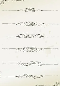 Curly grunge page rules Stock Illustration
