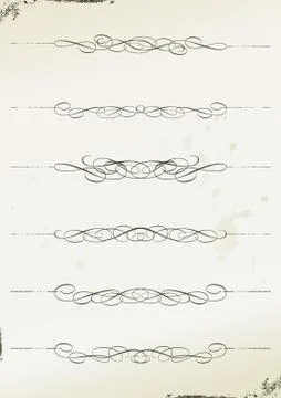 Curly grunge page rules Stock Illustration