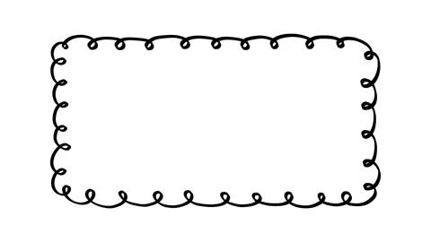 Curly hand drawn doodle frame, stop motion animation on a white background Stock Footage 172219434