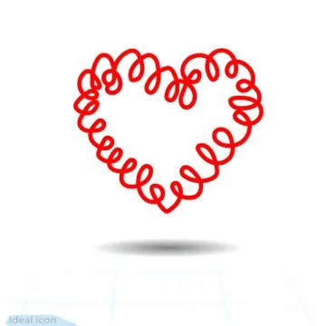 Curly heart curl. Red, vector illustration. Spring Valentine s day. Spring Stock Illustration