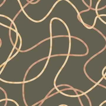 Curly intertwining endless thin lines abstract seamless pattern Stock Illustration