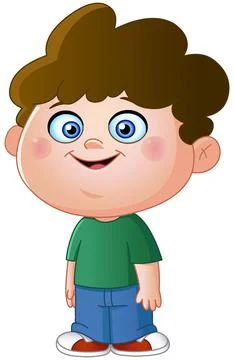 Curly little boy Stock Illustration